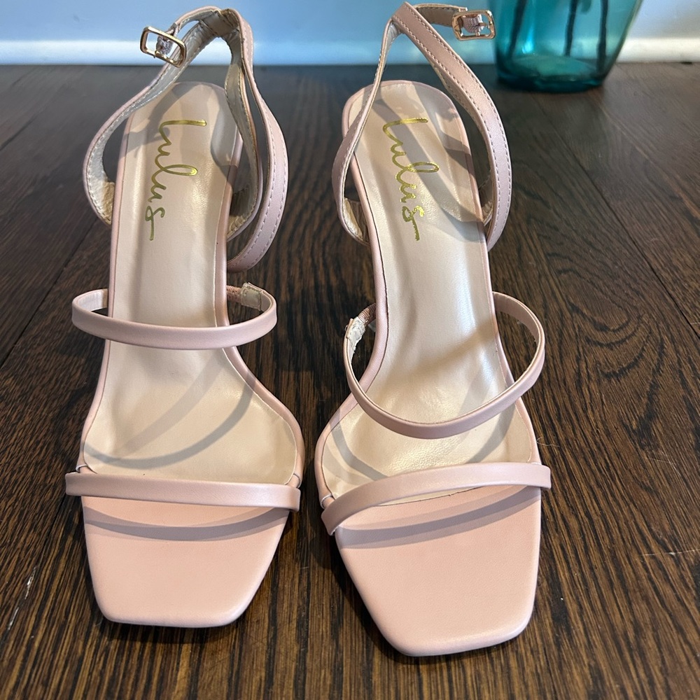 Lulu's Blush Pink Strappy Heels